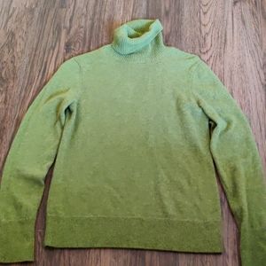Lands' End Green Cashmere Turtleneck XS